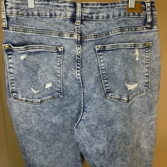 Judy Blue Distressed Raw Hem Skinny Fit Jeans Size 14W - Picture 10 of 12